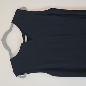 LINDA ALLARD ELLEN TRACY black midi dress zip back size 14 lined EUC